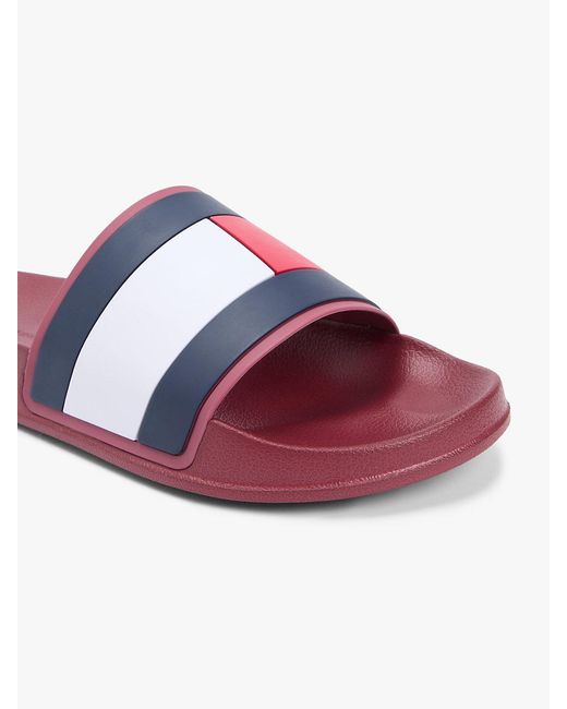 Tommy Hilfiger White Flag Strap Pool Slides for men