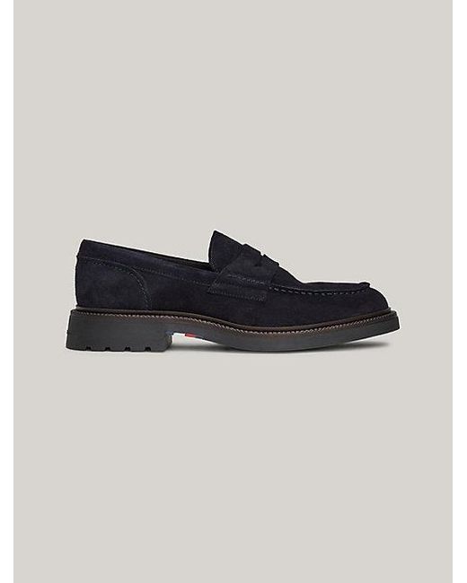 Tommy Hilfiger Suède Lichtgewicht Loafer in het Blue voor heren