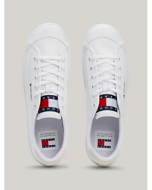 Tommy Hilfiger Leren Sneaker Met Bumperneus En Logo in het White voor heren