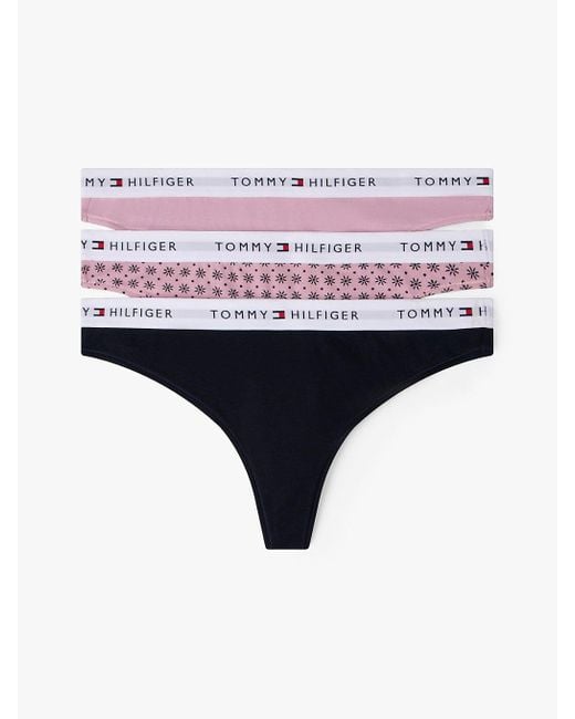 Lot De 3 Strings Essential À Motif Logo Tommy Hilfiger en coloris Blue