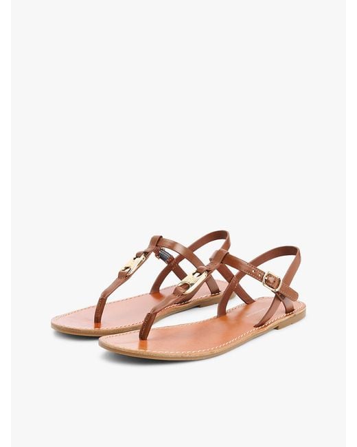 Tommy Hilfiger Multicolor Leather Th Monogram Strap Sandals