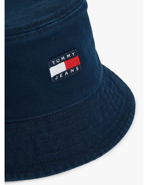 Tommy Hilfiger Blue Heritage Logo Washed Bucket Hat for men