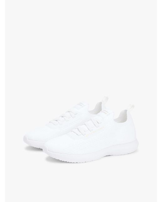 Tommy Hilfiger White Knit Lightweight Mono-Sock Slip-On Trainers