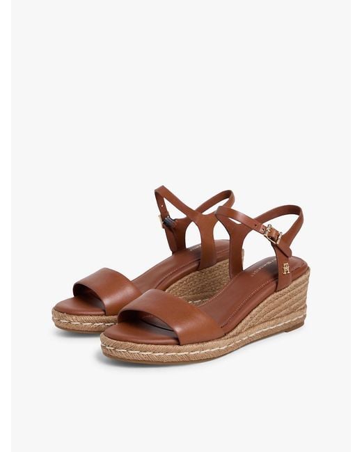 Tommy Hilfiger Multicolor Th Monogram Leather Wedge Espadrilles