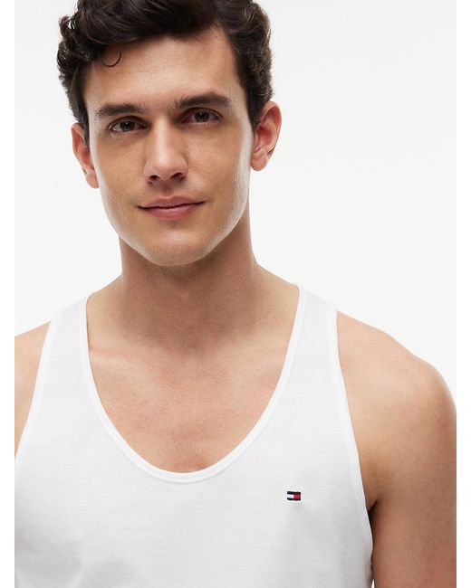 Tommy Hilfiger White 3-pack Signature Round Neck Tank Tops for men