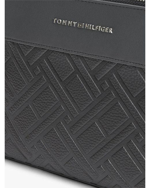 Tommy Hilfiger Gray Modern Flag Embossed Pouch for men