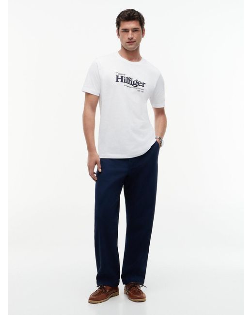 Tommy Hilfiger White Logo Graphic Jersey T-Shirt for men