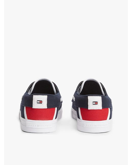 Tommy Hilfiger Blue Canvas Boat Shoe Trainers for men