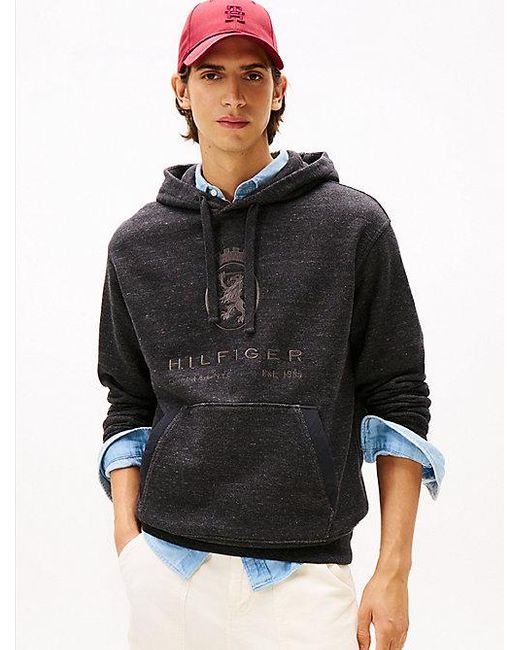 Tommy Hilfiger Varsity Relaxed Fit Fleece-Hoodie Mit Wappen in Black für Herren