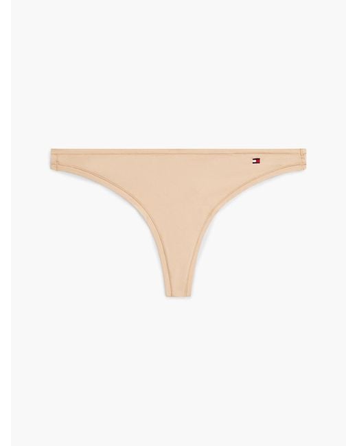Tommy Hilfiger White Essential Flag Embroidery Microfibre Thong