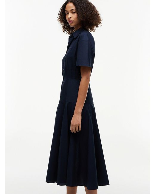 Chemisier Midi A Campana di Tommy Hilfiger in Blue