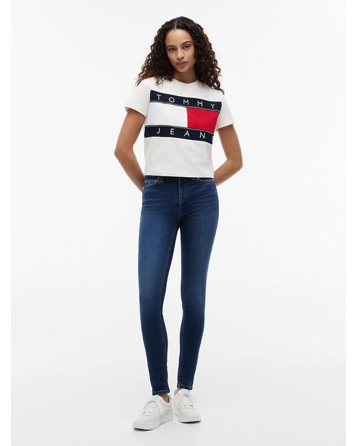 Tommy Hilfiger Blue Nora Mid Rise Skinny Jeans