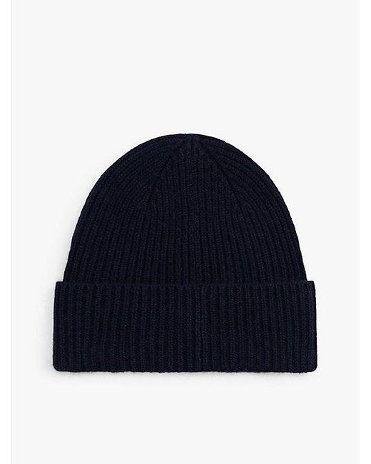 Tommy Hilfiger Hilfiger Flag Beanie Van Zuiver Kasjmier in het Blue voor heren