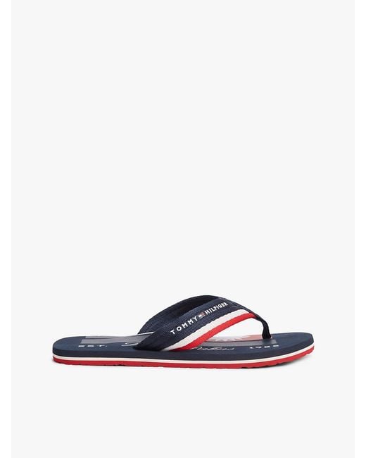 Tommy Hilfiger Blue Stripe Webbing Strap Flip-Flops for men