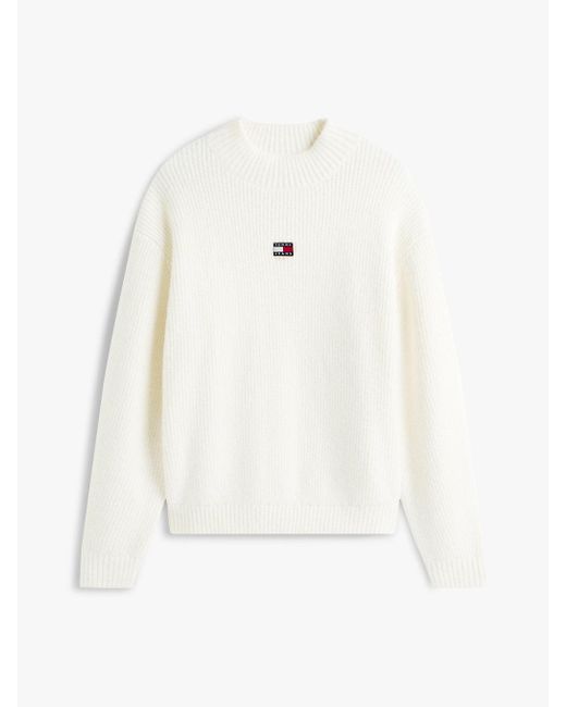 Pull Décontracté Tommy Badge À Col Cheminée Tommy Hilfiger en coloris White