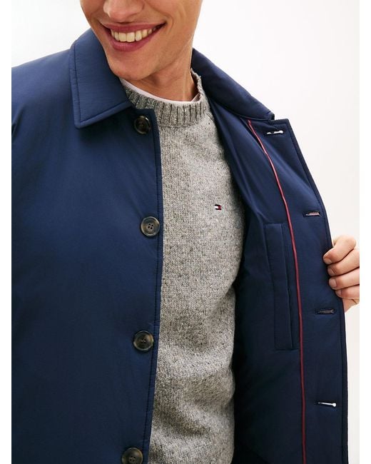 Tommy Hilfiger Blue Smart Casual Mixed Texture Relaxed Jacket for men