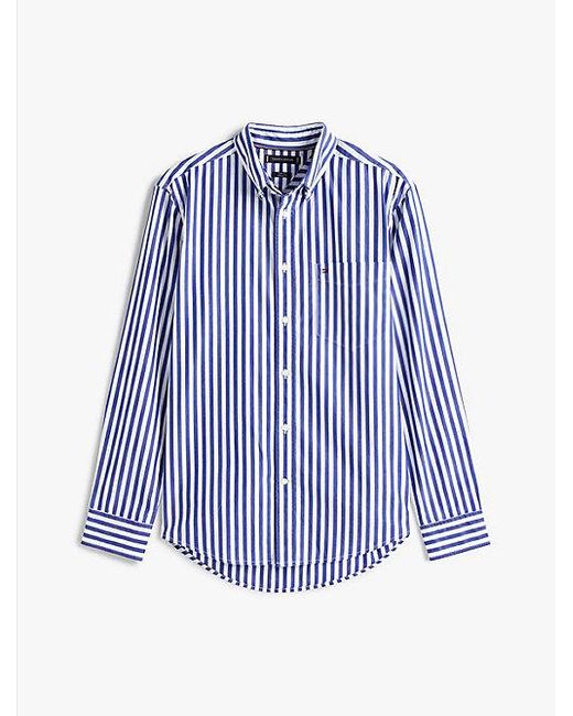 Tommy Hilfiger Th Flex Regular Fit Overhemd Met Strepen in het Blue voor heren