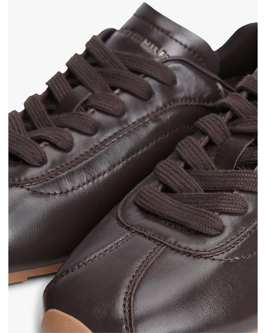 Tommy Hilfiger White Th Monogram Plaque Leather Trainers