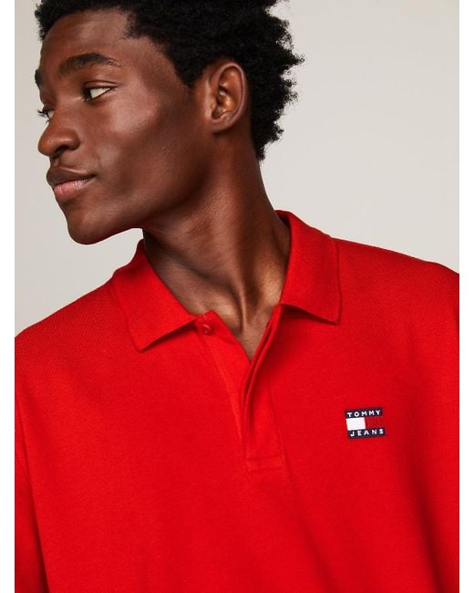 Tommy Hilfiger Badge Regular Fit Polo in Red for Men Lyst UK