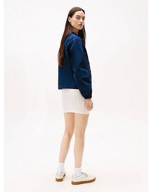 Tommy Hilfiger Jack Met Rits En Kraag in het Blue