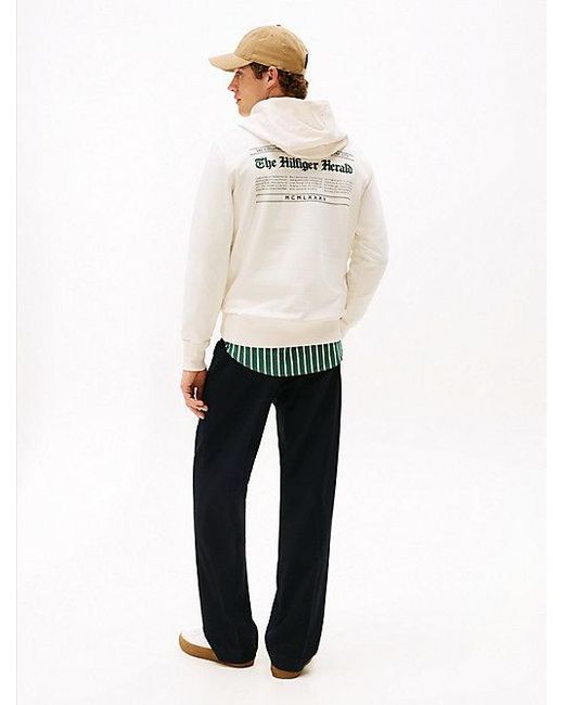 Tommy Hilfiger Terry-Hoodie Mit Grafik Hinten in White für Herren