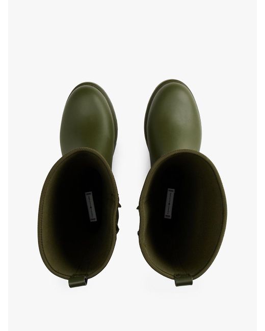 Stivaletti Da Pioggia Con Interno Caldo E Zip di Tommy Hilfiger in Green