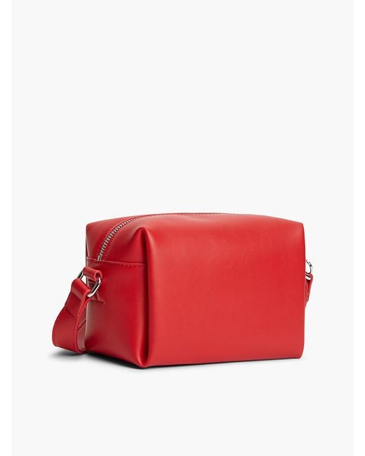 Tommy Hilfiger Red Logo Boxy Crossbody Camera Bag