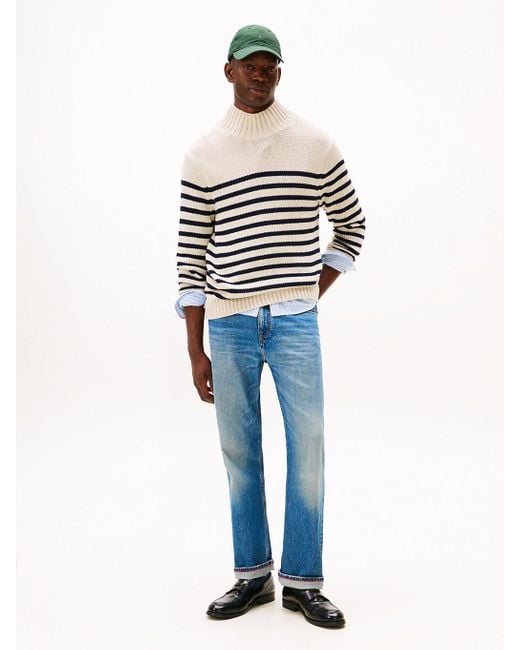 Pull Classique Décontracté Rayé À Col Cheminée Tommy Hilfiger pour homme en coloris Blue