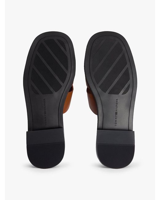 Tommy Hilfiger Multicolor Leather Crest Square Toe Sandals