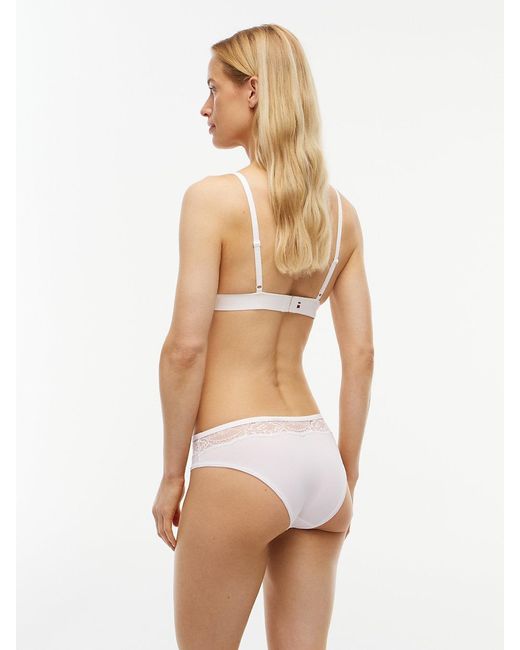 Tommy Hilfiger White Lace Trim Microfibre Briefs