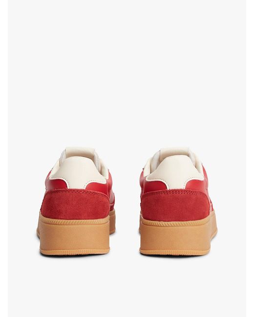 Tommy Hilfiger Red The Greenwich Leather Chunky Cupsole Trainers