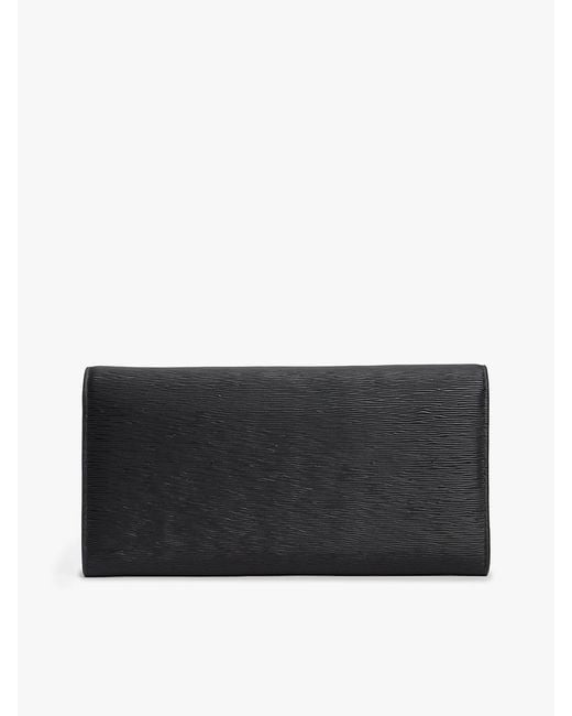 Tommy Hilfiger Gray Metallic Logo Textured Flap Wallet