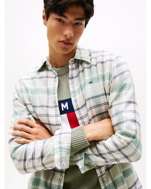 Chemise En Flanelle Coupe Standard À Carreaux Tommy Hilfiger pour homme en coloris Gray