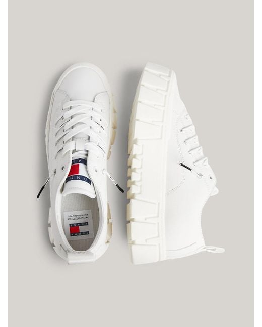 Tommy Hilfiger White Cleat Platform Trainers