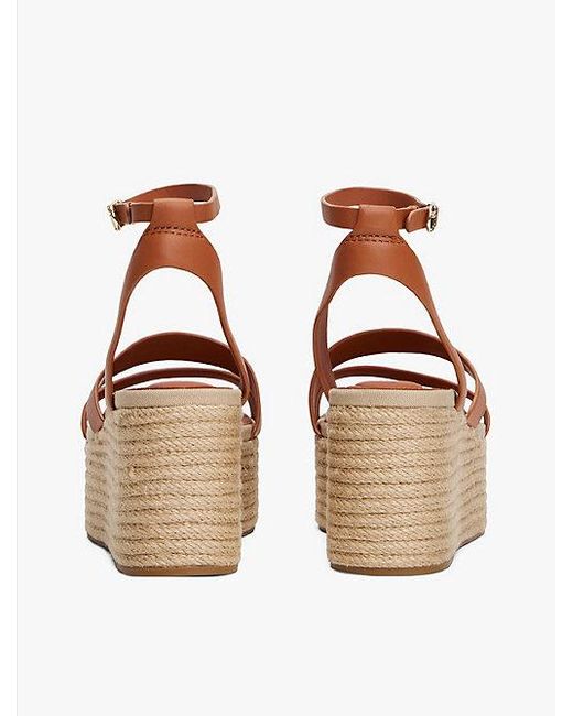 Alpargatas De Piel Con Plataforma Tommy Hilfiger de color Natural