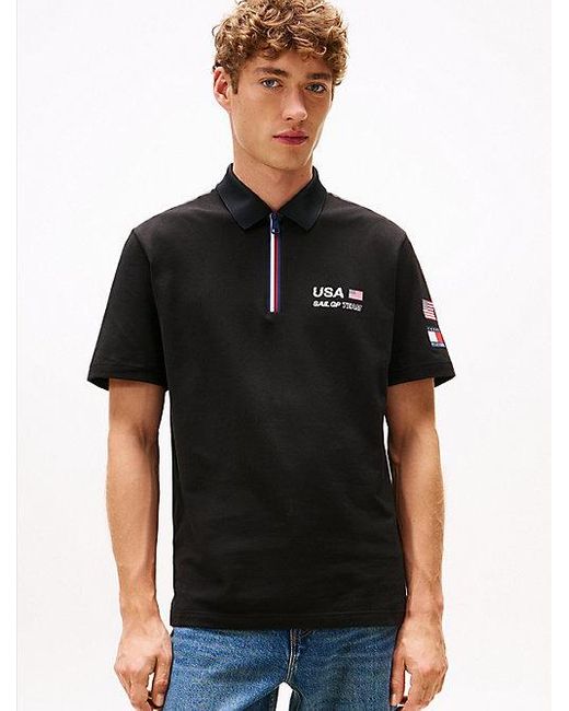 Tommy Hilfiger Tommy X U. Sail Gp Relaxed Fit Poloshirt in het Black voor heren