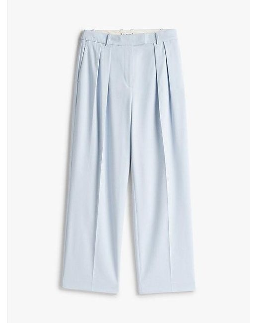 Pantalón De Corte Amplio Y Recto Tommy Hilfiger de color White