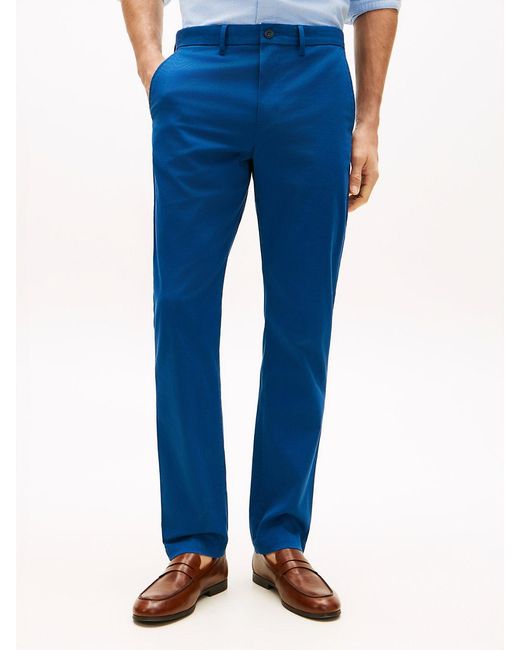Tommy Hilfiger Blue 1985 Denton Slim Straight Twill Chinos for men