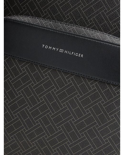 Tommy Hilfiger Black Hilfiger Flag Mixed Texture Dome Backpack for men