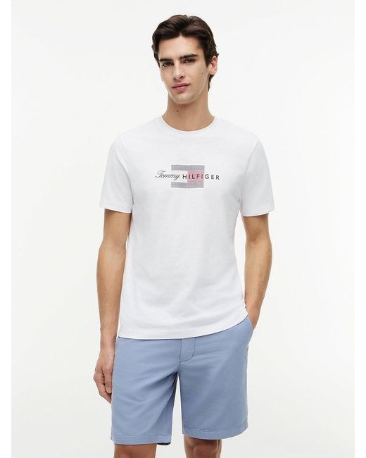 Tommy Hilfiger White Flag Graphic Jersey T-Shirt for men