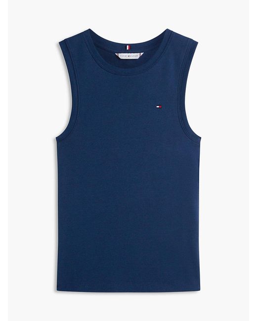 Tommy Hilfiger Blue Slim Crew Neck Tank Top
