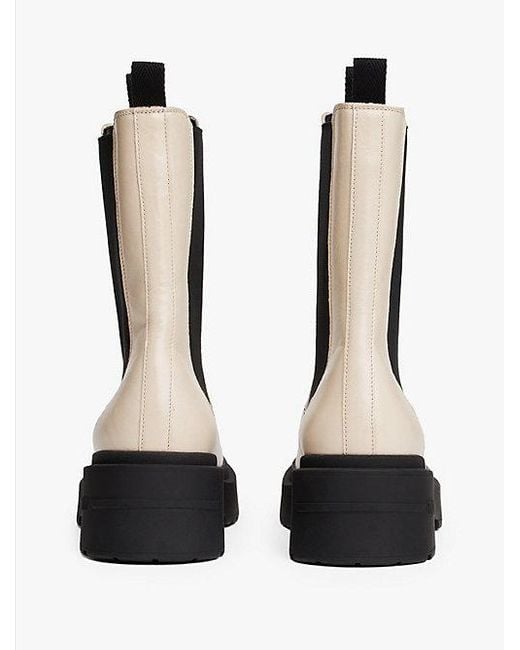 Tommy Hilfiger Leren Chelsea Boot Met Profielzool in het White