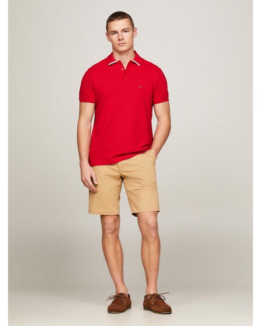 Tommy Hilfiger Red Hilfiger Monotype Tipped Regular Fit Polo for men