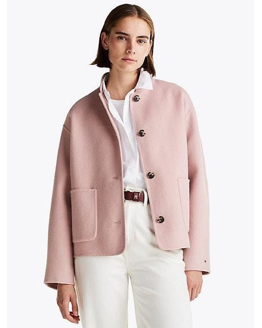 Tommy Hilfiger Jack Van Wolmix Met Baseball-Hals in het Pink