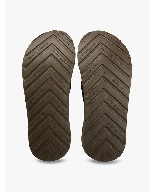 Tommy Hilfiger Black Padded Strap Contoured Footbed Flip-flops for men
