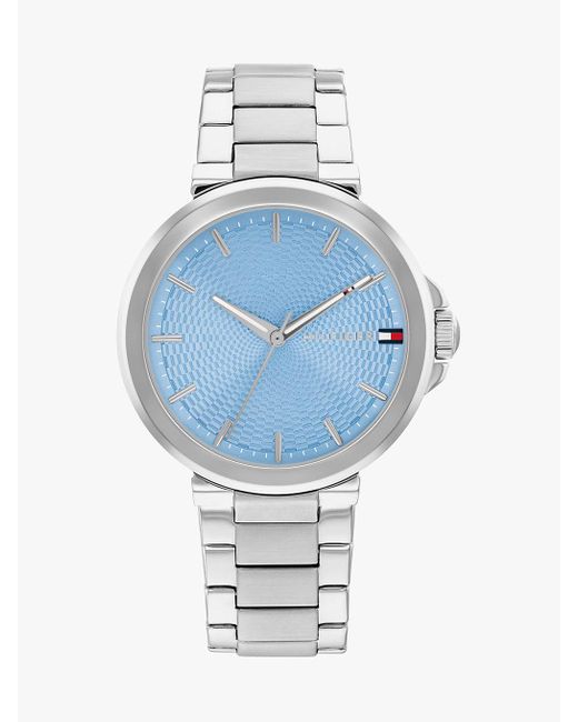 Tommy Hilfiger Blue Dial Stainless Steel Chain-link Watch