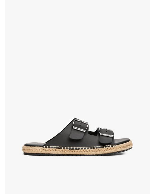 Tommy Hilfiger White Jute Slip-on Sandals With Leather for men
