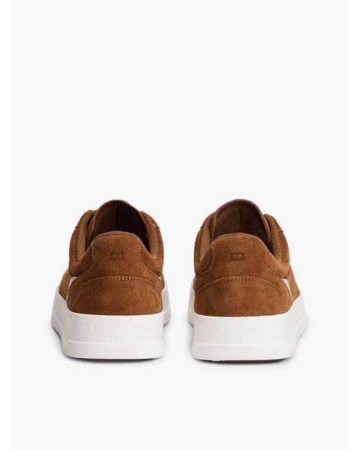 Tommy Hilfiger Brown Suede Court Trainers for men