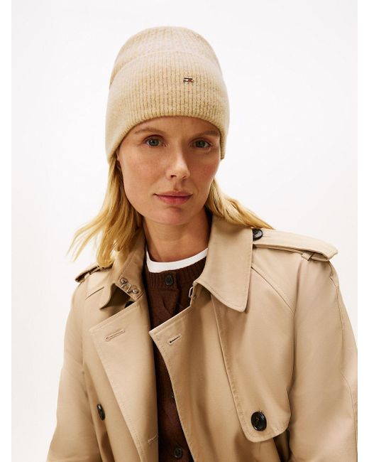 Bonnet En Maille Torsadée À Drapeau Tommy Tommy Hilfiger en coloris Natural