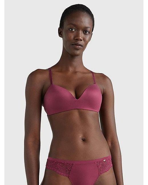 Tommy Hilfiger Ultra Soft Push-up Bh Zonder Beugel in het Rood